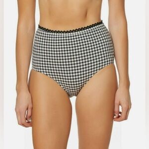 Jessica Simpson Black and White Checkered Bikini Bottom